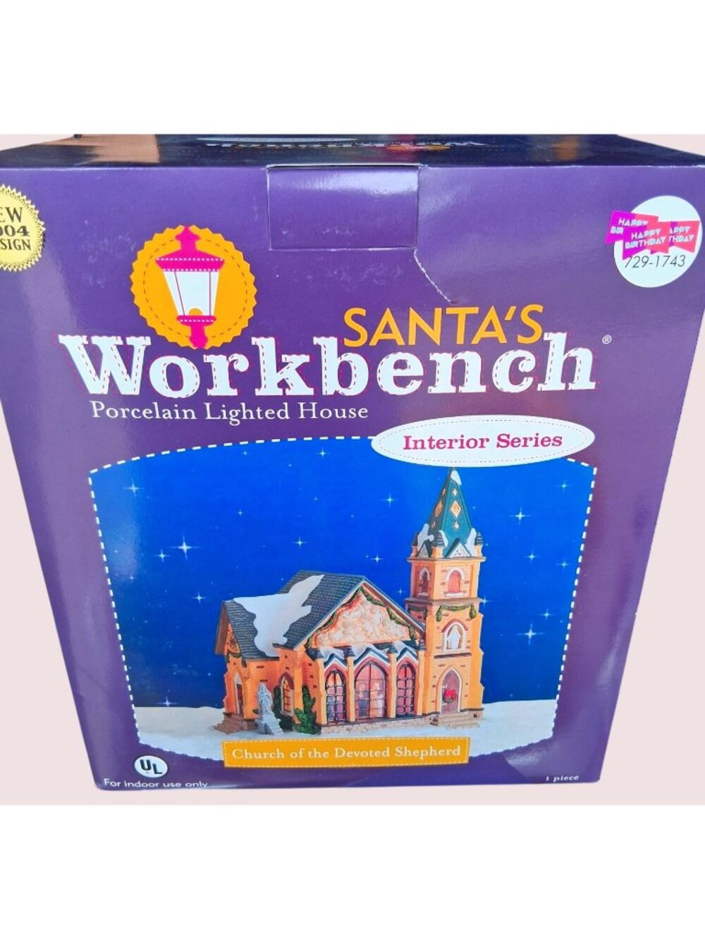 Santas Workbench Porcelain Lighted Church Of The Devoted Shepherd 2004 Interior